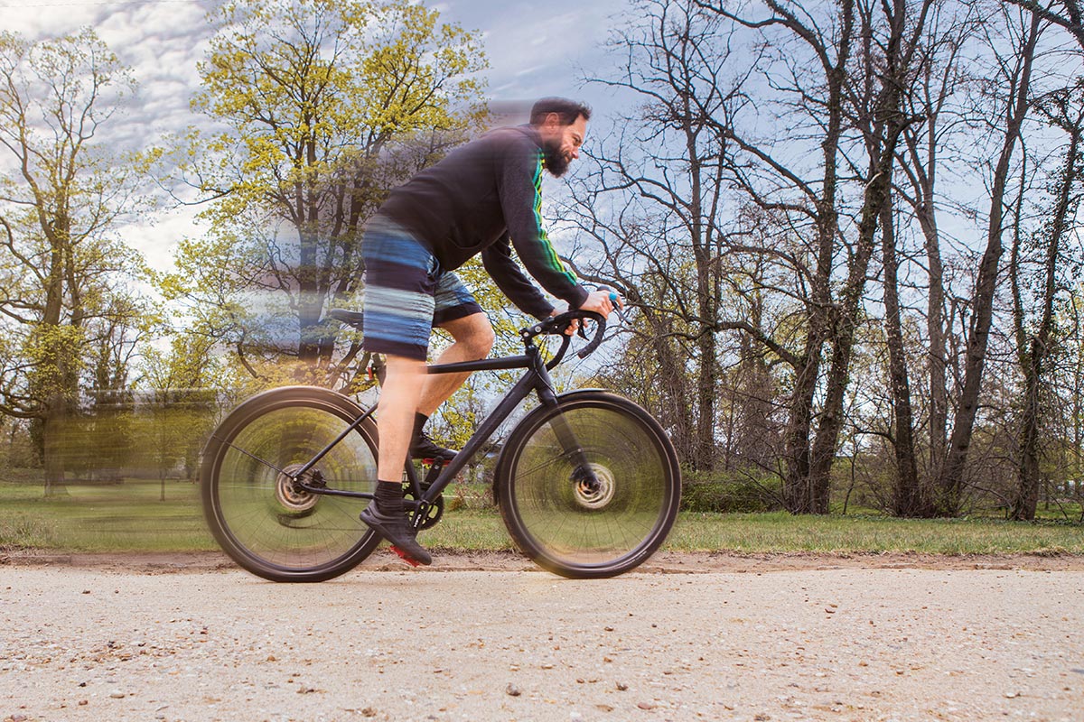 Mann auf Fahrrad